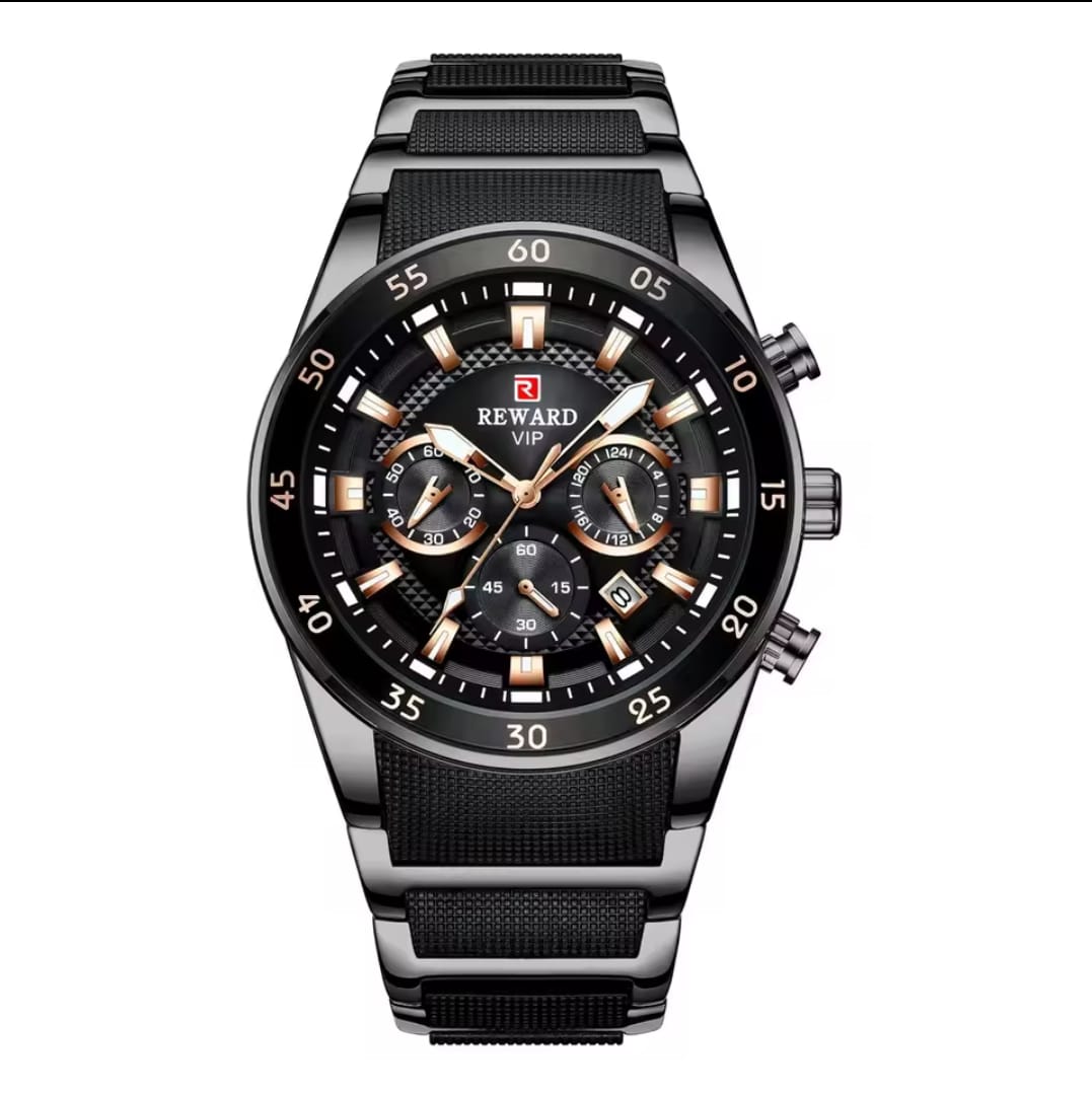 Original Reward Watch Premium Quality Stainless Steel Working Chronographs 3 ATM WATERPROOF