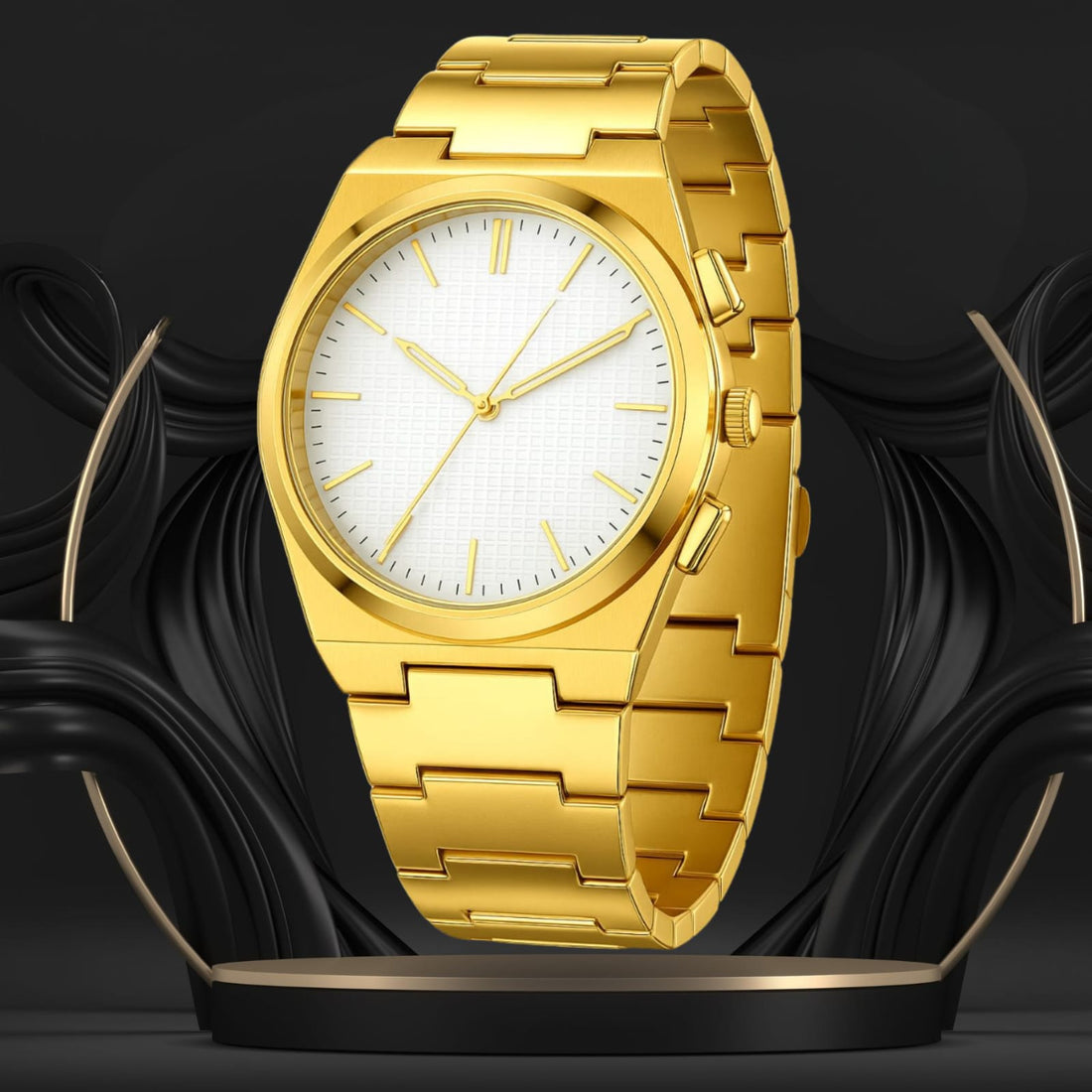 Luxury Stainless Steel Quartz Watch for Men
