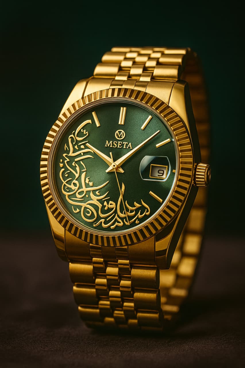 Mseta Arabic Dail Stainless Steel Premium Quality Rolex Style Watch