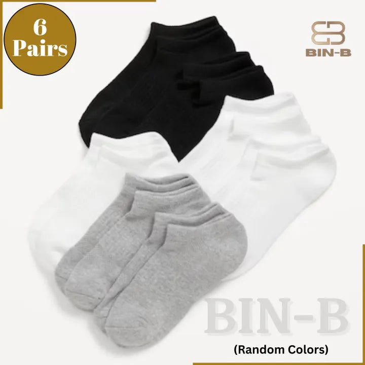 Pack of 6 Pairs Ankle Socks for Men & Women