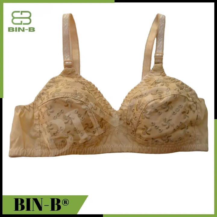 Pack Of 4 Chikan Embroidered Cotton Bra for Women