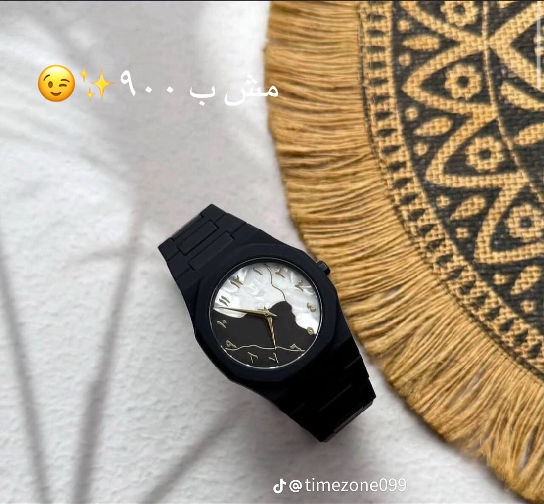 Black Arabic Aura Black Watch – Black Tiger & Black Marble Design Fiber Chain(44 Gram)