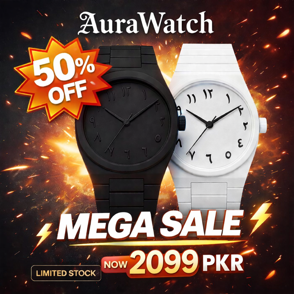 Aura Watch Arabic Dial Watch (Black & White) – Minimal Luxury Timepiece in just 2099