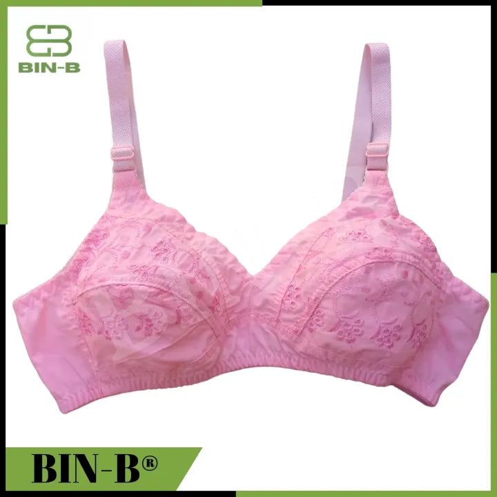 Pack Of 4 Chikan Embroidered Cotton Bra for Women