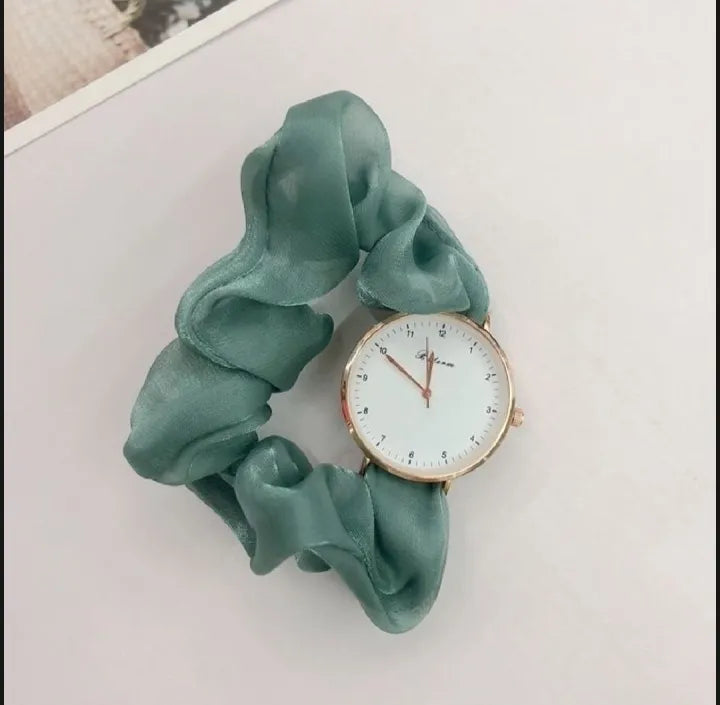 Korean Style Scrunchie Watch for Women