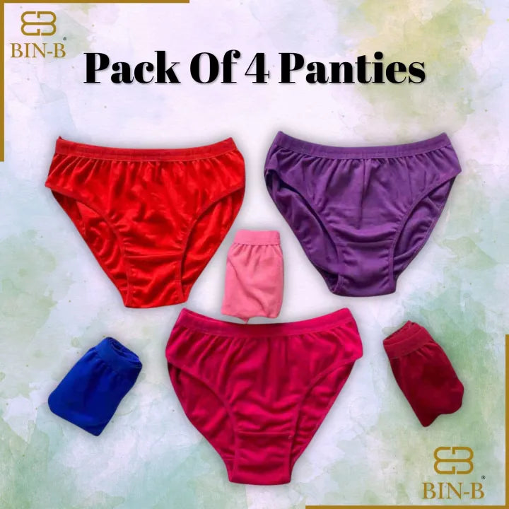 Pack of 4 – Soft Cotton Panties for Women