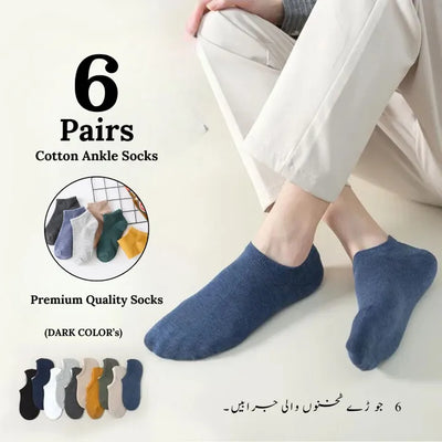 Pack of 6 Pairs Ankle Socks for Men & Women