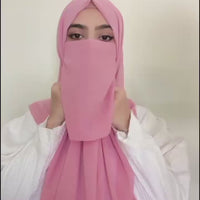 Premium Quality Georgette Hijab & Matching Half-Niqab Set (Hijab Pair)