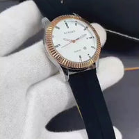 Reward Quartz Watch Black Rubber Strap,Magnet lock Premium Quality With Date