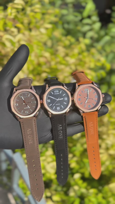 Trendy Watch For Mens With Sweat Leather Strap