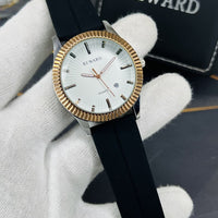 Reward Quartz Watch Black Rubber Strap,Magnet lock Premium Quality With Date