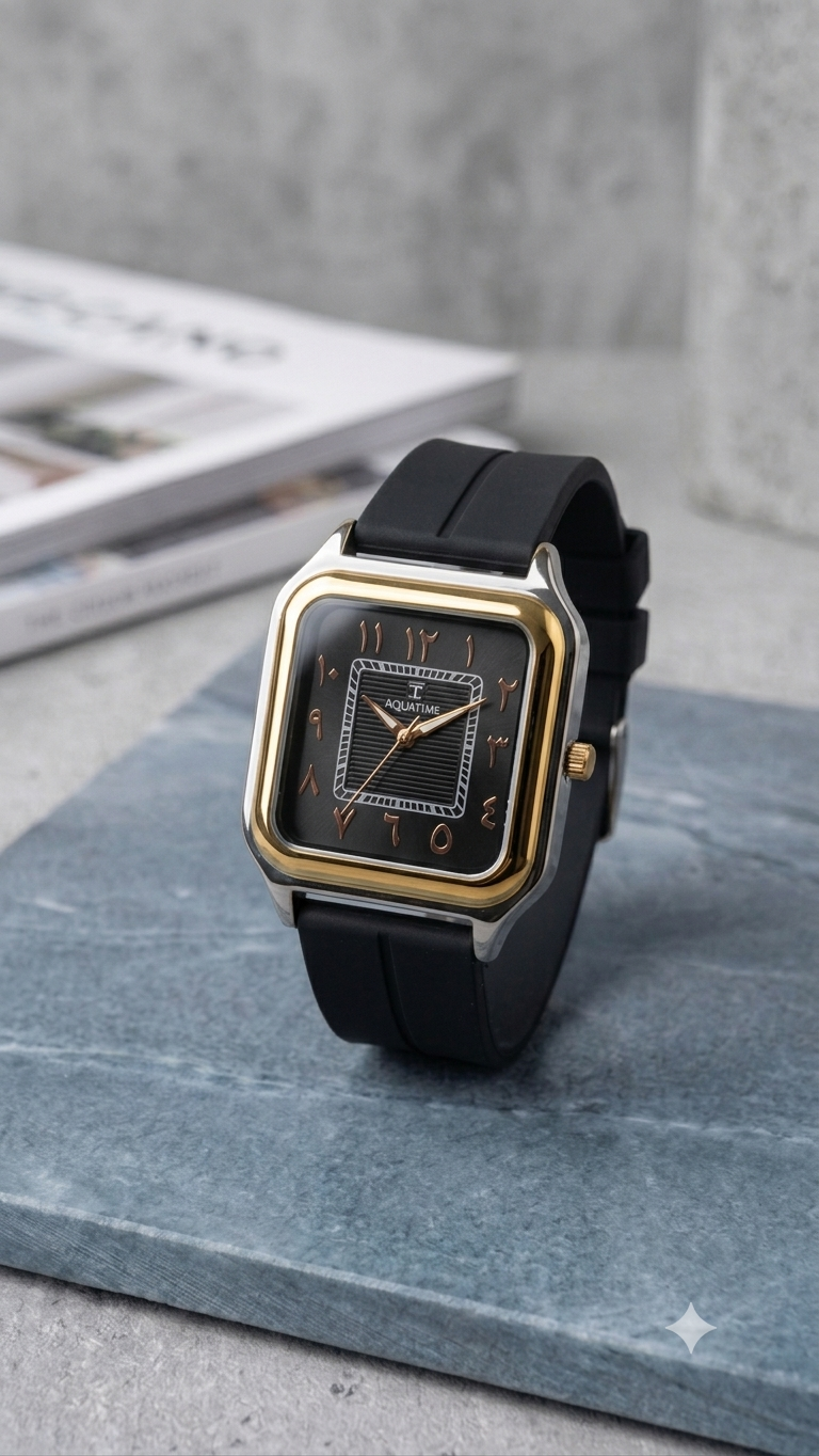 Royal Monochrome | Modern Arabic Numeral Timepiece