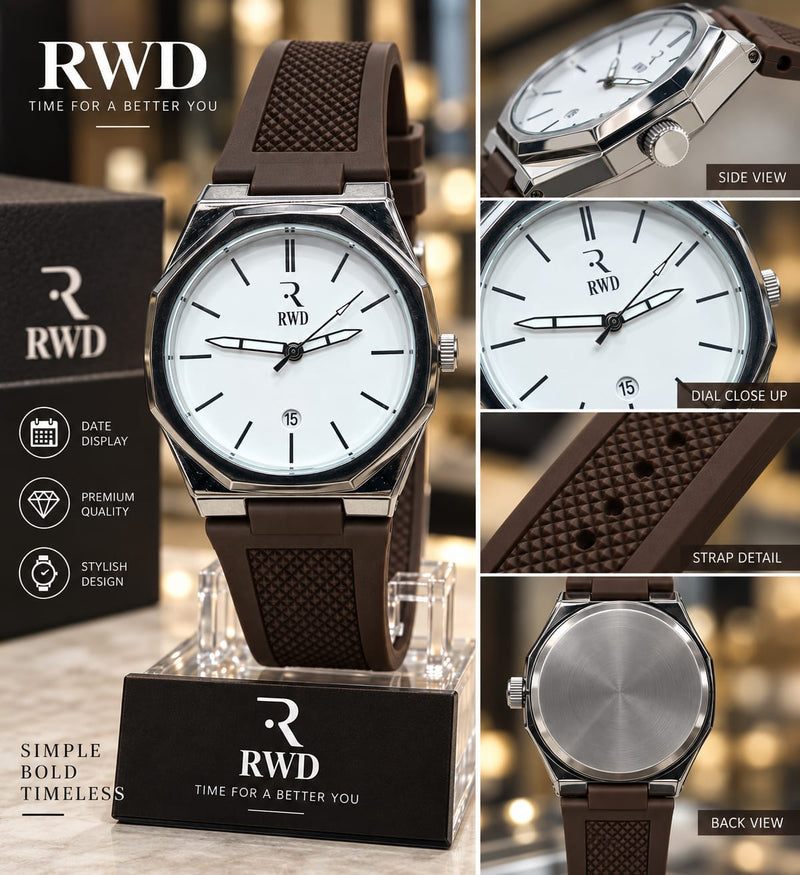 High Quality Silicone Strap Watch with Date