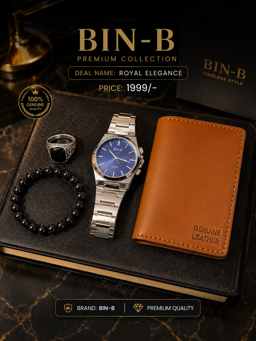 Premium Men's 4-in-1 Luxury Accessories Gift Set
