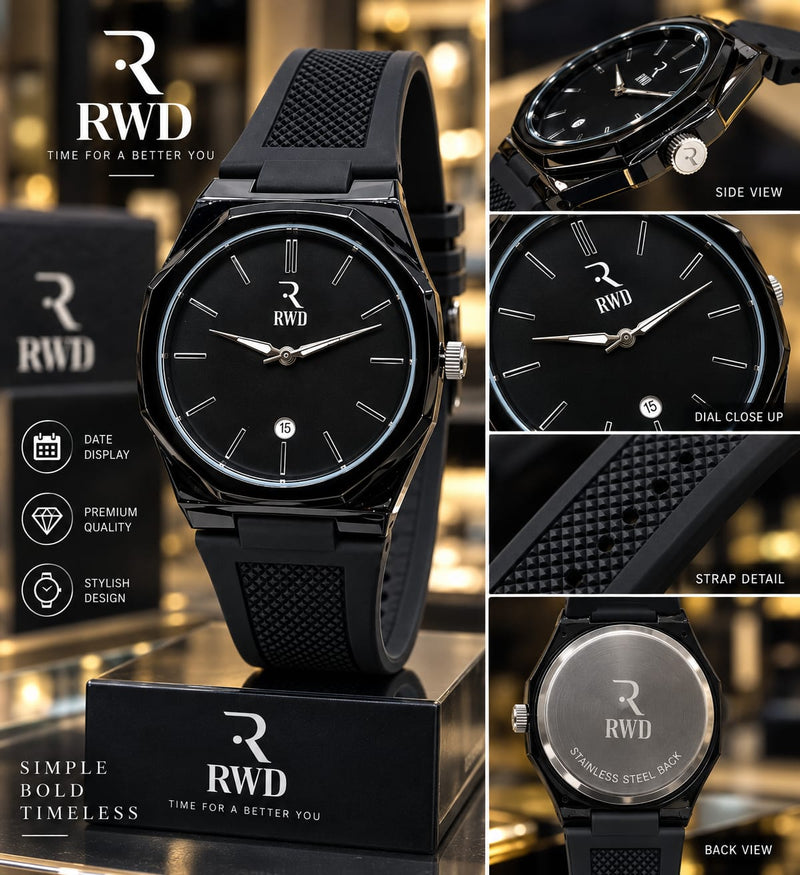 High Quality Silicone Strap Watch with Date