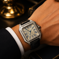 Luxury Square Dial Men’s Watch – Premium Leather Strap